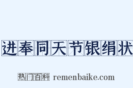 进奉同天节银绢状是什么意思的图片